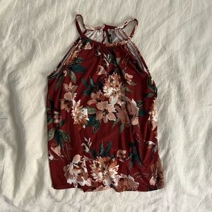 Papermoon Samala Halter Knit Top Burgundy